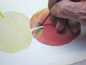 Как нарисовать яблоко акварелью - шаг 6