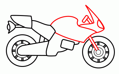 как нарисовать отоцикл - шаг 6
