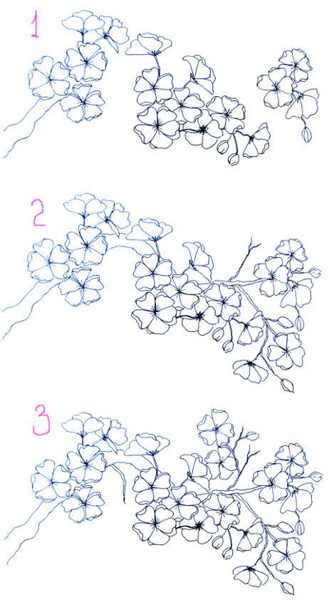 Рисуем сакуру акварелью: способ 2 - шаг 7