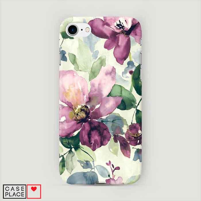 Пластиковый чехол для телефона Акварельные цветы