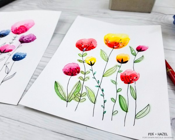 Как нарисовать цветы акварелью - пошаговый урок