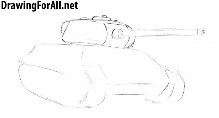 как нарисовать танк т-34 - шаг 3