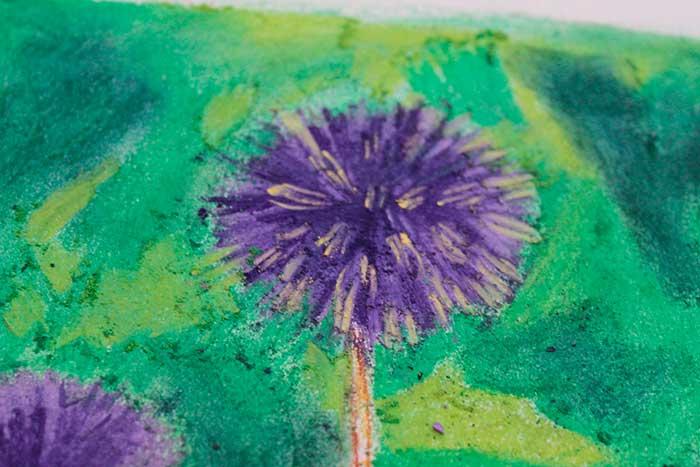 Рисуем цветы мягкой пастелью - шаг 5