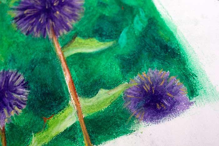 Рисуем цветы мягкой пастелью - шаг 8