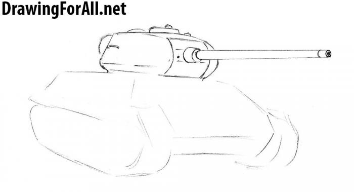 как нарисовать танк т-34 - шаг 4