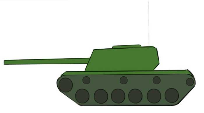 Как нарисовать танк легко для детей