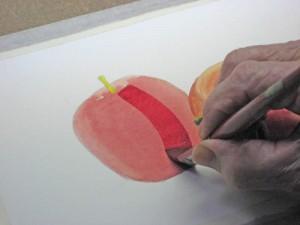 Как нарисовать яблоко акварелью - шаг 11