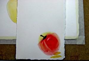Как нарисовать яблоко акварелью - шаг 3
