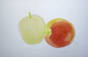 Как нарисовать яблоко акварелью - шаг 5