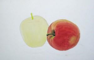 Как нарисовать яблоко акварелью - шаг 7