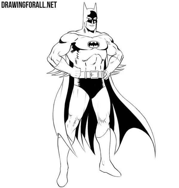 как рисовать Бэтмена - шаг 10