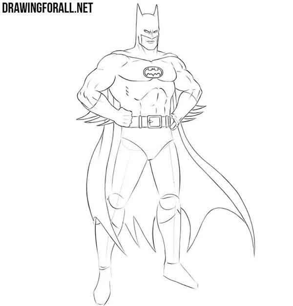как рисовать Бэтмена - шаг 8
