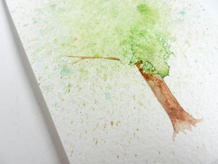 Рисуем деревья брызгами акварельной краски - шаг 20