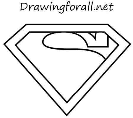 как нарисовать эмблему супермена. Шаг 3