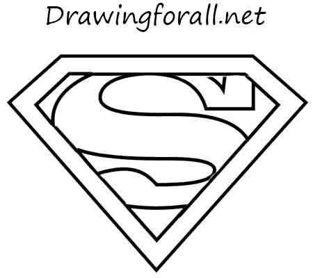 как нарисовать эмблему супермена. Шаг 4