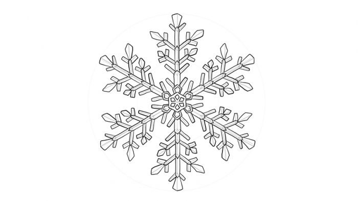 как нарисовать фрактальную снежинку - шаг 4