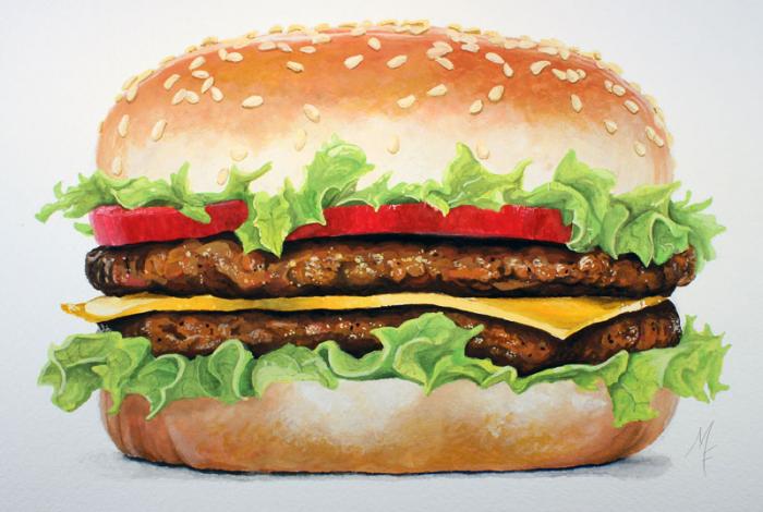 как нарисовать гамбургер, шаг 11