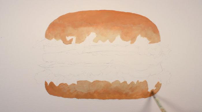 как нарисовать гамбургер, шаг 3