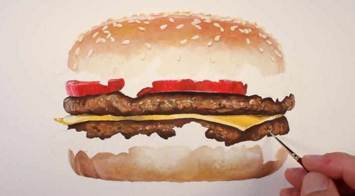 как нарисовать гамбургер, шаг 6