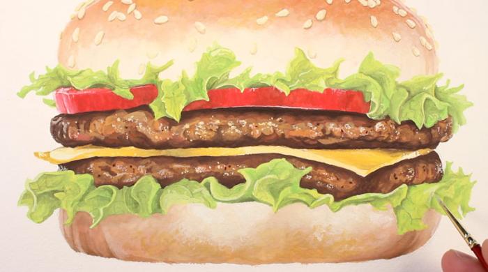 как нарисовать гамбургер, шаг 8