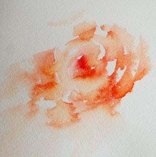 Рисуем розу в свободном стиле акварелью - шаг 2