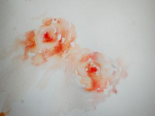 Рисуем розу в свободном стиле акварелью - шаг 4