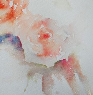 Рисуем розу в свободном стиле акварелью - шаг 5