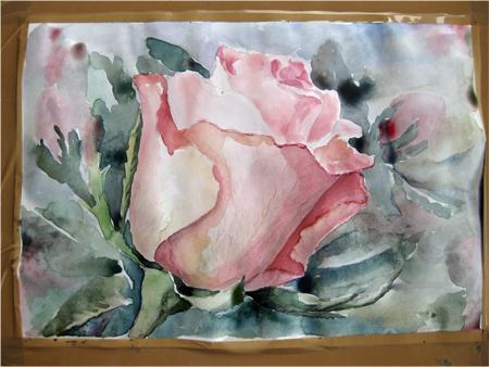 Рисуем розу акварелью - шаг 9