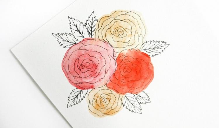 Как нарисовать розы акварелью 