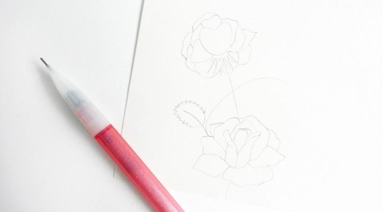 Рисуем винтажные розы чернилами - шаг 3