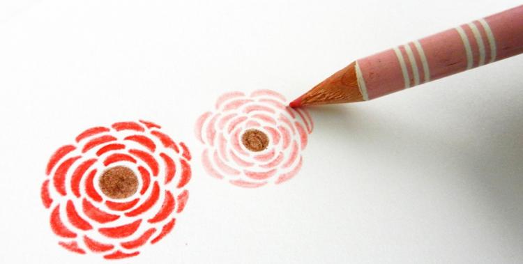 Рисуем розы карандашами - шаг 7