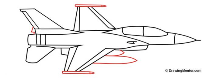 как нарисовать самолет - шаг 5