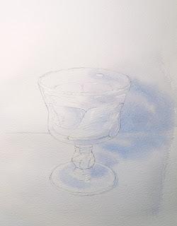 Рисуем стакан акварелью - шаг 4
