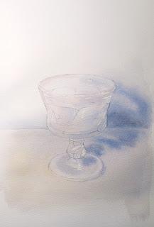 Рисуем стакан акварелью - шаг 5