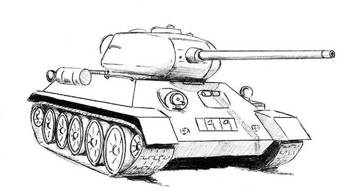 танк t-34 рисунок