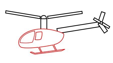 как нарисовать вертолет для детей, шаг 4