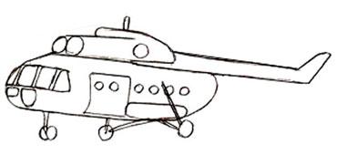 как нарисовать вертолет, шаг 1