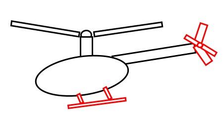 как нарисовать вертолет для детей, шаг 3