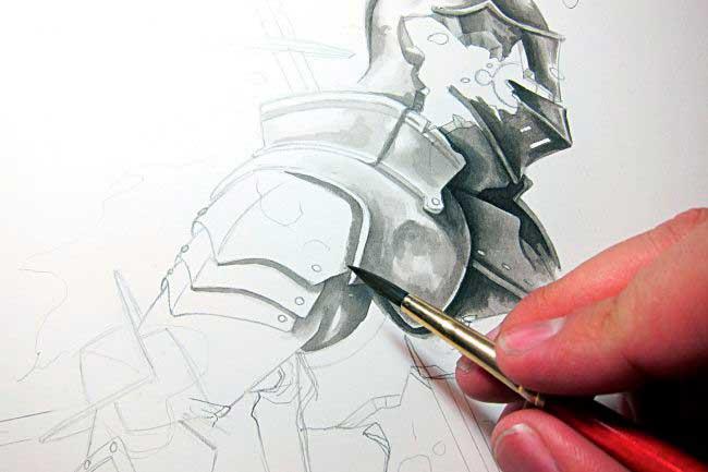 Рисуем рыцаря, используя традиционные материалы и Photoshop - шаг 6