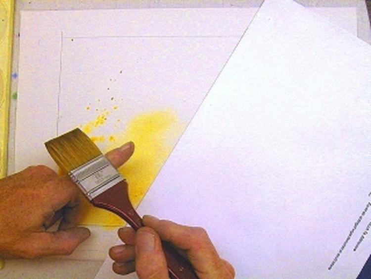 Набрызгивание и распыление краски в акварельной живописи - шаг 1