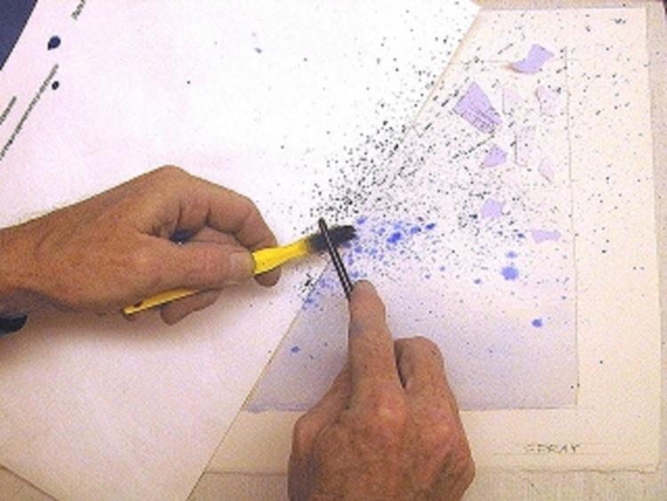 Набрызгивание и распыление краски в акварельной живописи - шаг 5