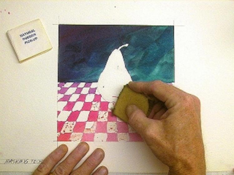Рисуем грушу с помощью маскирующей жидкости - шаг 6