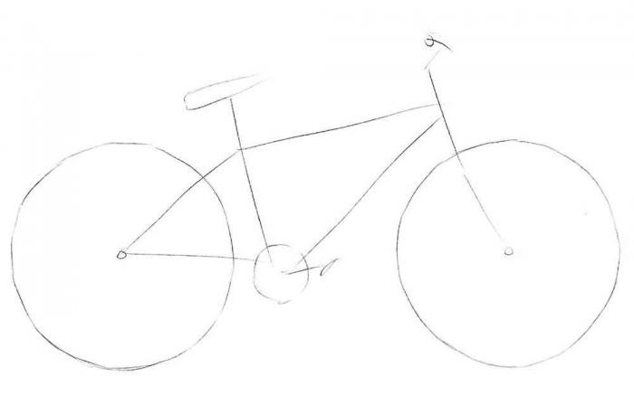 рисование велосипеда - шаг 2