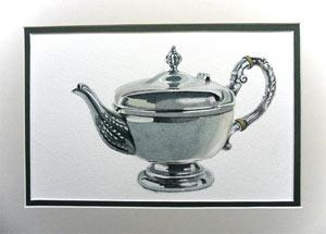 Рисуем серебряный чайник акварелью - шаг 12