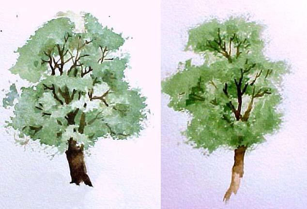 Рисуем ветвистые деревья акварелью с помощью бумажного полотенца - шаг 8