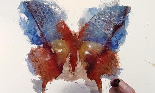 Рисуем бабочку акварелью - шаг 4