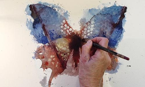 Рисуем бабочку акварелью - шаг 5
