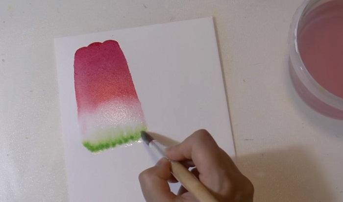 Рисуем фруктовое мороженое акварелью - шаг 8