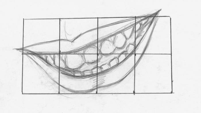 Рисуем улыбку карандашом - шаг 1