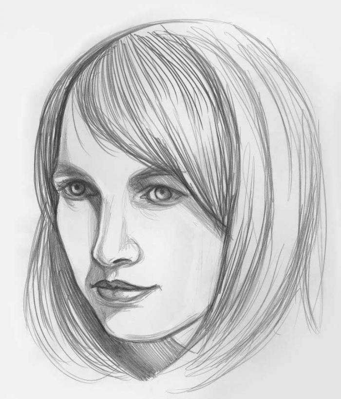 Рисуем портрет девушки - шаг 2